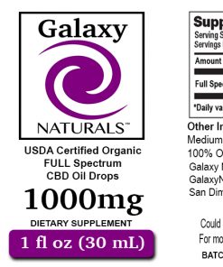 Galaxy Naturals 1000mg CBD Label