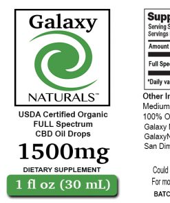 Galaxy Naturals 1500mg CBD Label