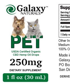 Galaxy Naturals 250mg Pet CBD label