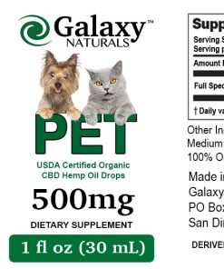 Galaxy Naturals 500mg Pet CBD label