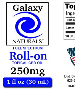 250mg topical cbd bottle label